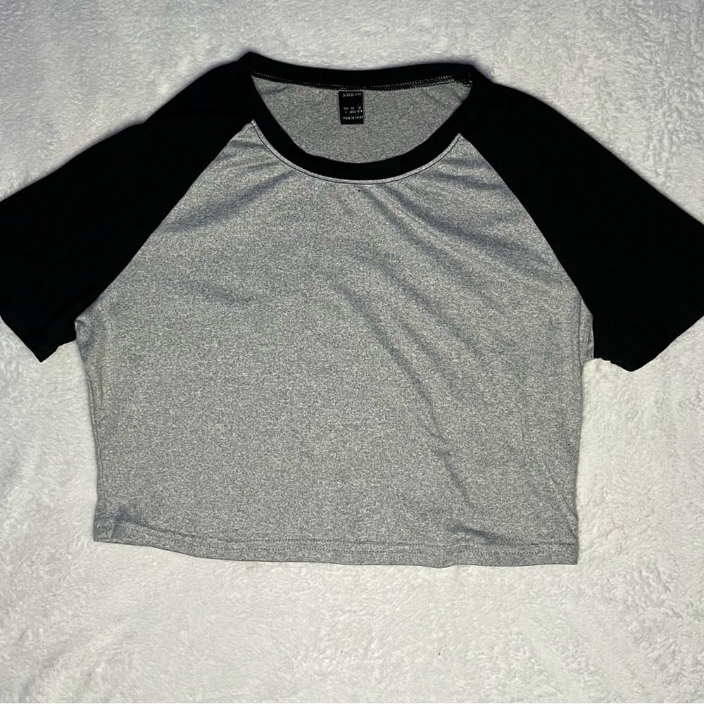 SHEIN Black and Gray Crop Top